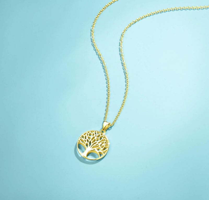 AGVANA Gold Plated Sterling Silver Tree of Life Pendant Necklace for Women Dainty Family Tree Necklace Anniversary Jewelry Birthday Gifts for Women Mom Wife Lover Grandma Her - Image 5